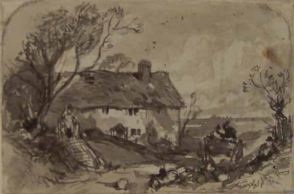 Landscape with cottage and farm cart